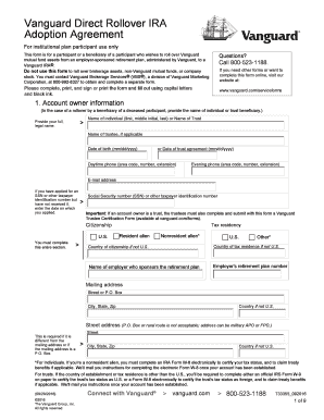 Vanguard Ira Adoption Agreement  Form