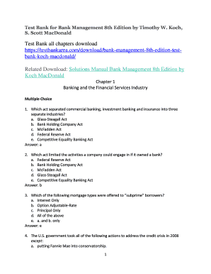 Bank Management Timothy Koch PDF  Form