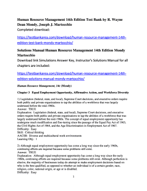 Human Resource Management Mondy 14th Edition PDF Download  Form