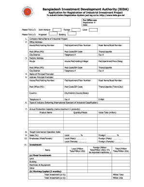 Bida Registration Form