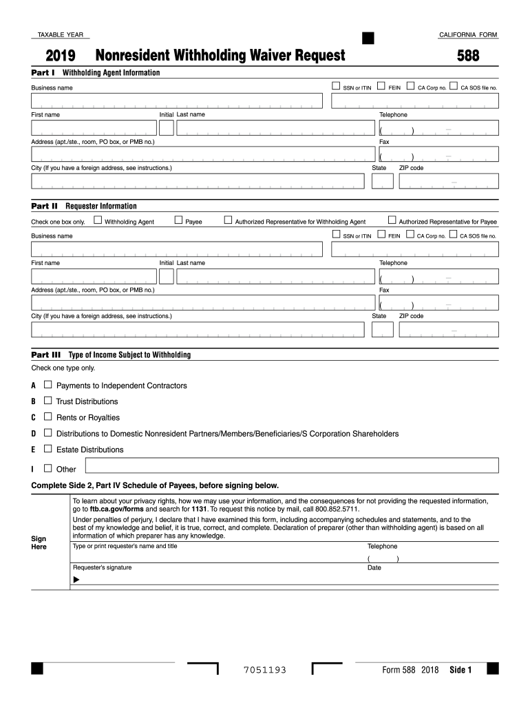  Ca Form 588 Instructions 2019