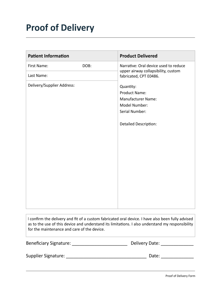 Proof of Delivery Form