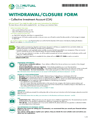  Old Mutual Wealth Withdrawal Form 2018-2024