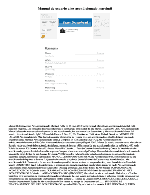 Manual De Aire Acondicionado Marshall PDF  Form