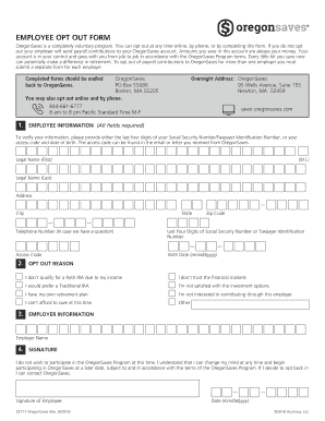 Oregonsaves Opt Out Form