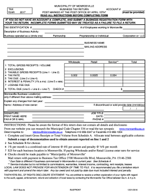  Monroeville Business Tax Return 2017-2024