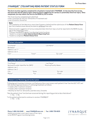 Jynarque Rems Status Form - Fill Out and Sign Printable PDF Template ...