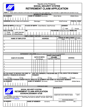 Retirement for Sss  Form