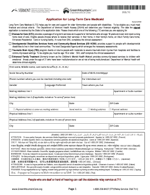  Application for Long Term Care Medicaid 2018-2024