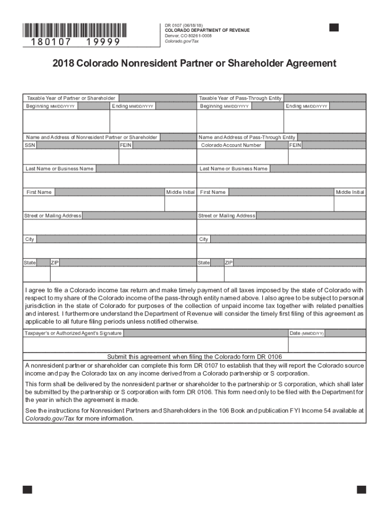  Colorado Form 106 2018