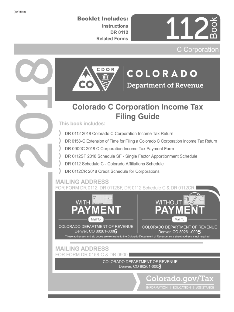  Colorado Dept of Revenue Fillable Form 112 2018