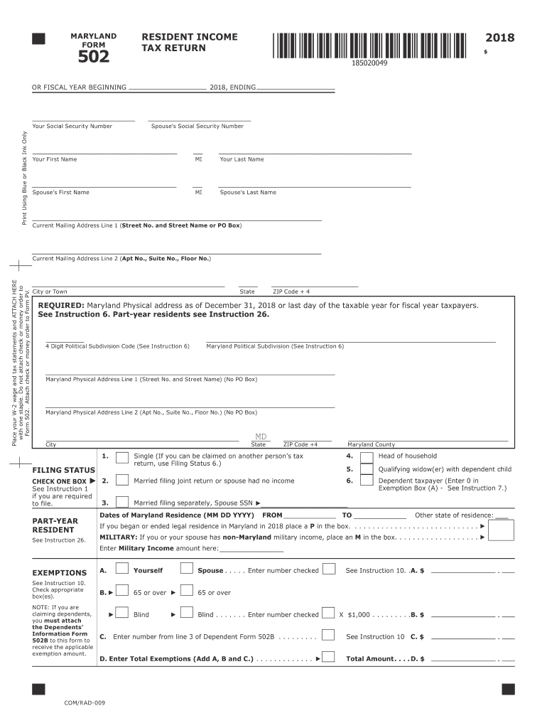 Maryland State Tax S 20182024 Form Fill Out and Sign Printable PDF