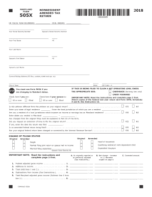  Md 505x Fillable 2018