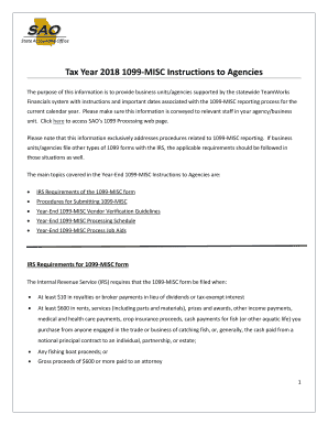 Tax Year 1099 Misc Instructions to Agencies 1099 Instructions  Form