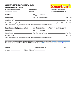 Solivita Smashers  Form