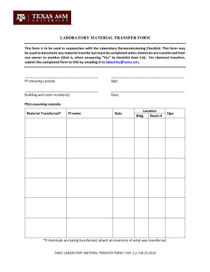 Material Transfer Form Excel