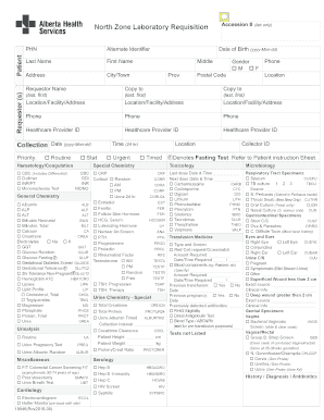 Lab Requisition Form Alberta