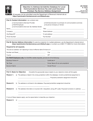  Objection to AddressJurisdiction Database for Local Communications 2013