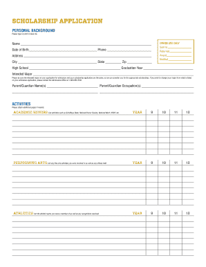 Scholarship Application South Dakota State University  Form