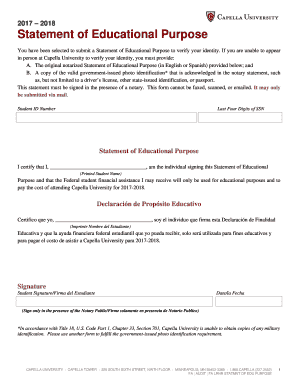 Statement of Educational Purpose Capella University  Form