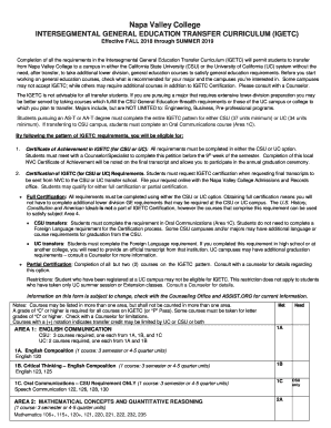  Completion of All the Requirements in the Intersegmental General Education Transfer Curriculum IGETC Will Permit Students to Tra 2018