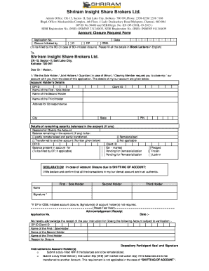 Shriram Demat Account  Form