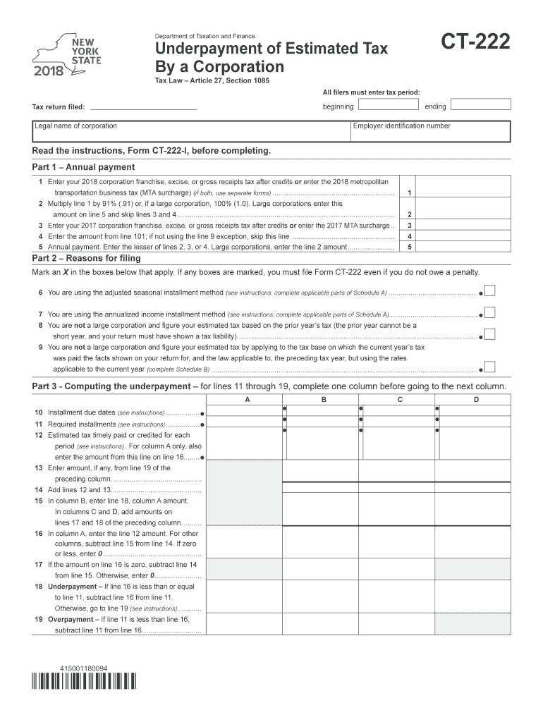  Ny Form Ct 222 2018