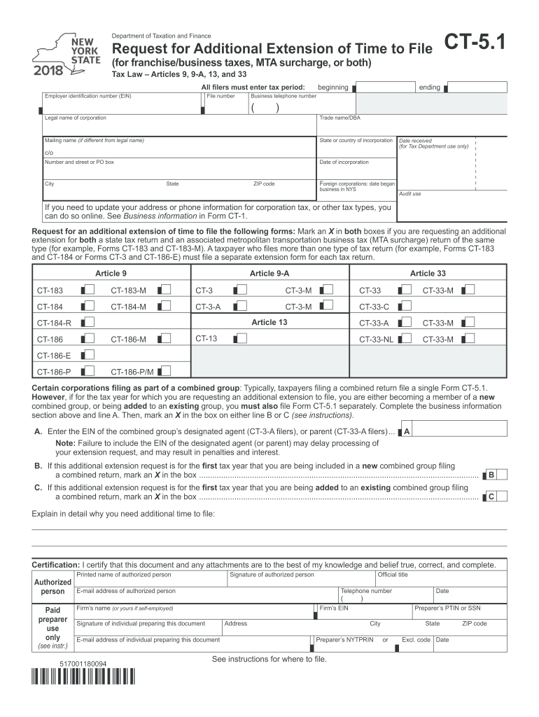  New York Form Ct 5 1 2018