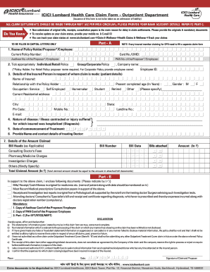 Icici Lombard Claim Form