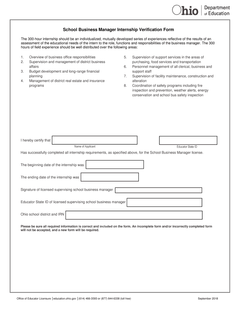 School Business Manager Internship Verification Form School Business Manager Internship Verification Form