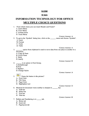 Multiple Choice Questions Heading  Form