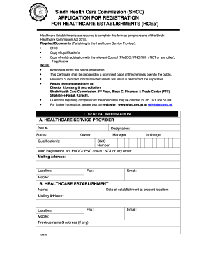 Sindh Medical Commission  Form