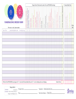 Scentsy Fundraiser Forms