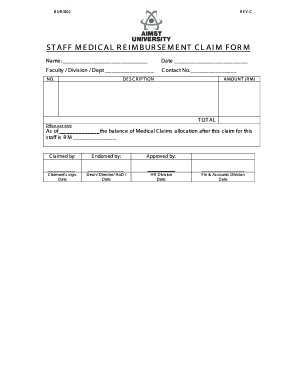 Employee Medical Claim Form