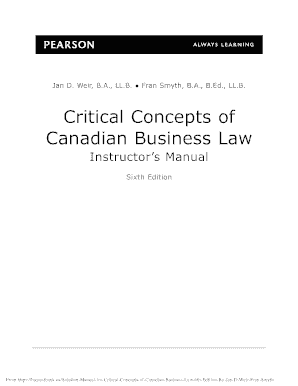 Critical Concepts of Canadian Business Law  Form