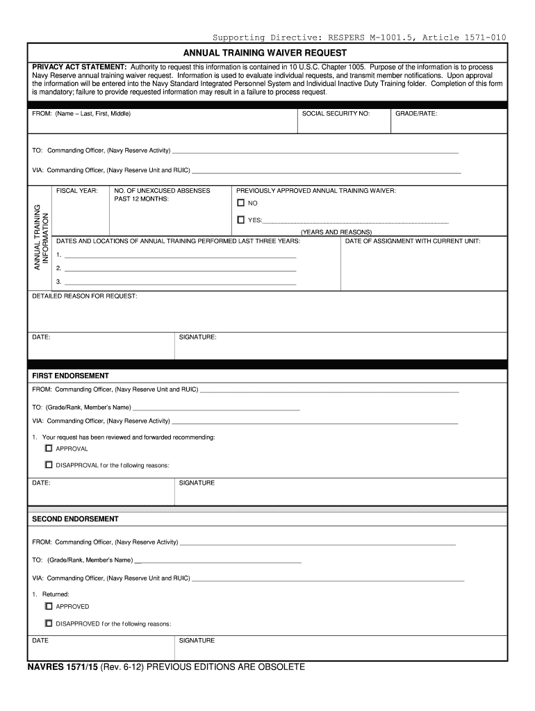 Navy at Waiver  Form