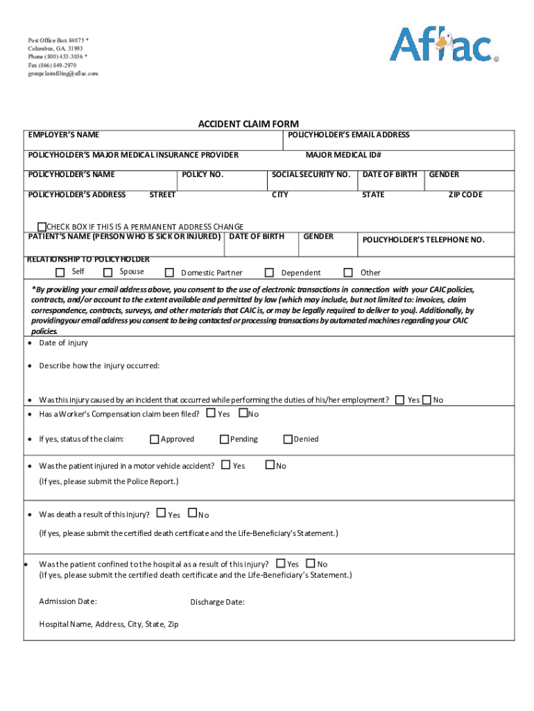 Aflac Accident Claim Form