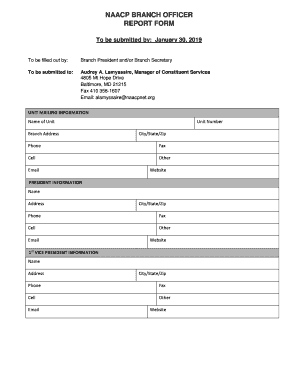 Naacp Officer Report Form