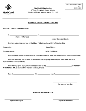 Medicard ID  Form