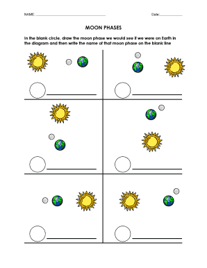 Moon Phase Worksheet PDF  Form