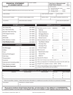  Financial Statement of Judgment Debtor 2018-2024