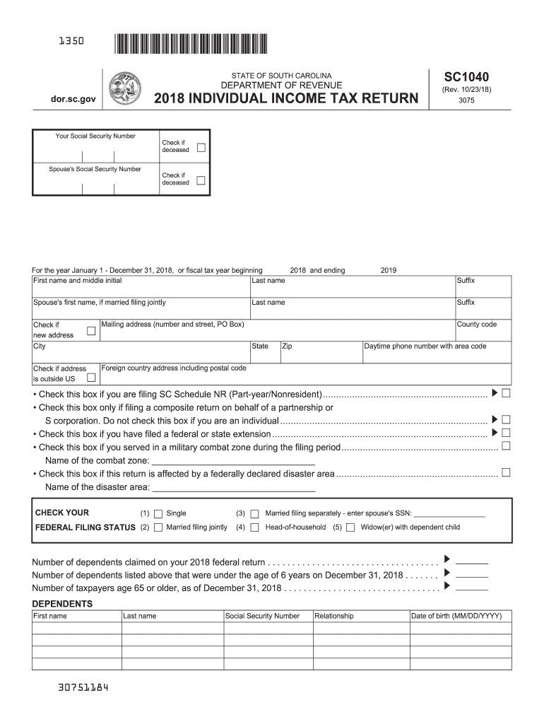 Get and Sign Sc Form 1040 2018-2022