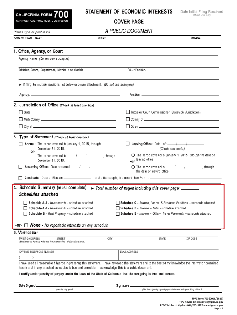  Form700 Fppc Ca Gov 2018