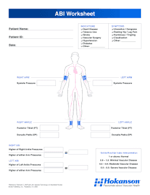 Abi Worksheet PDF  Form