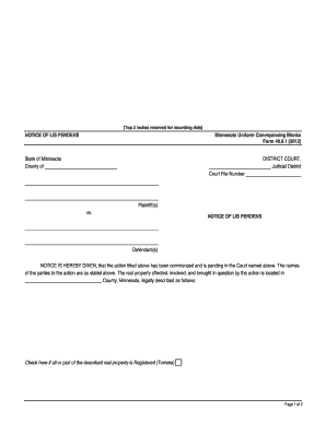 Get and Sign Mn Pendens 2012-2022 Form