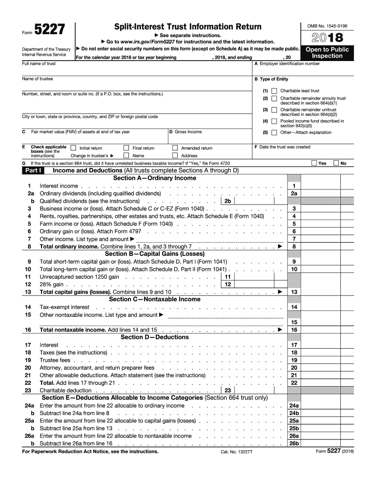  Form 5227 2018