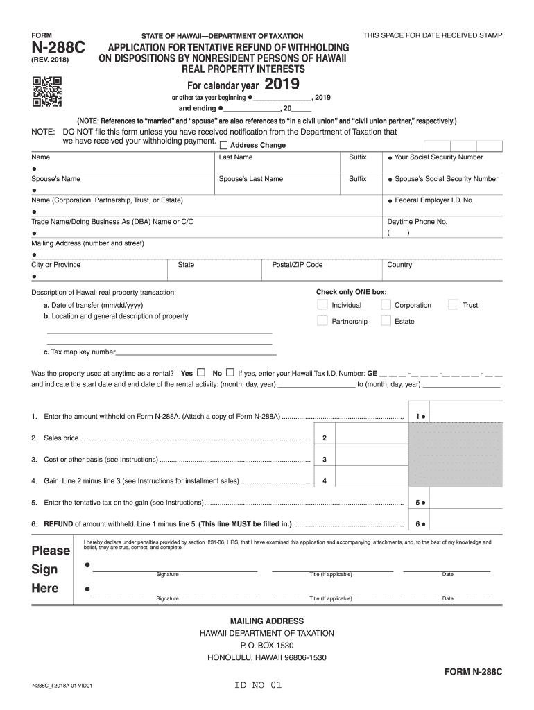 Hawaii Form N 288c