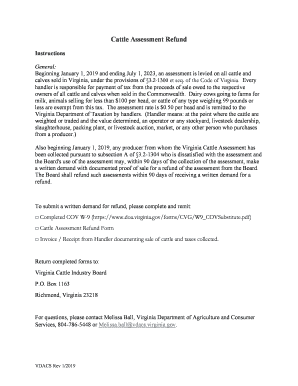 Cattle Assessment Refund Form Draft