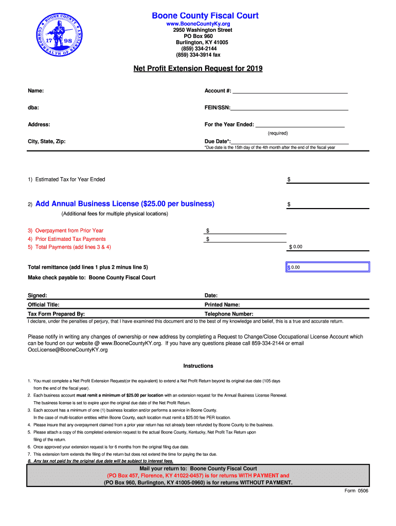 Profit Extension  Form