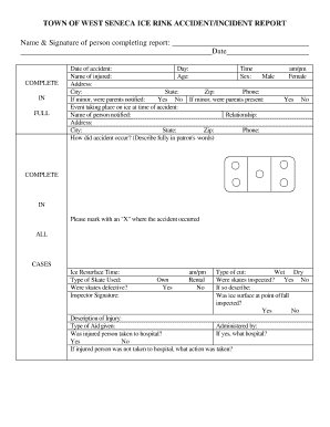 Form Ice Rink Incident Report PDF